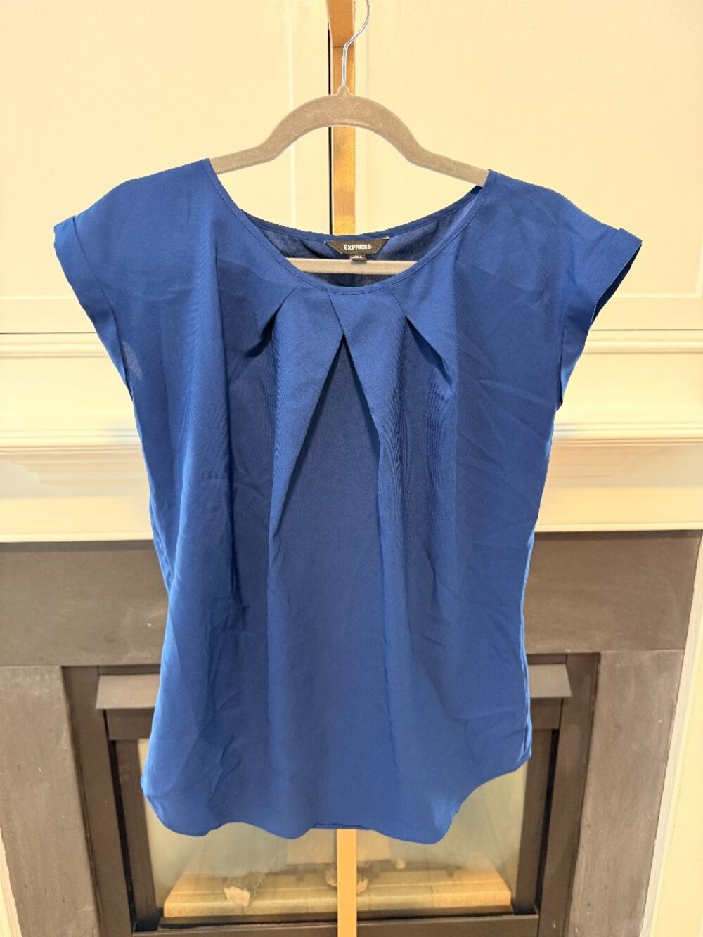 💙 Royal Blue Pleated Blouse Career Top | Express | Small